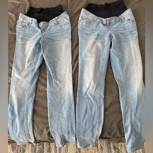 Two pairs of Old Navy Maternity Rockstar jeans